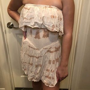 White and brown romper